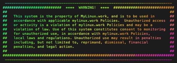 MyLinux.Work - Login Banner